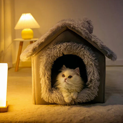 Stylish Fluffy Cat Tent, providing a cozy retreat for cats
