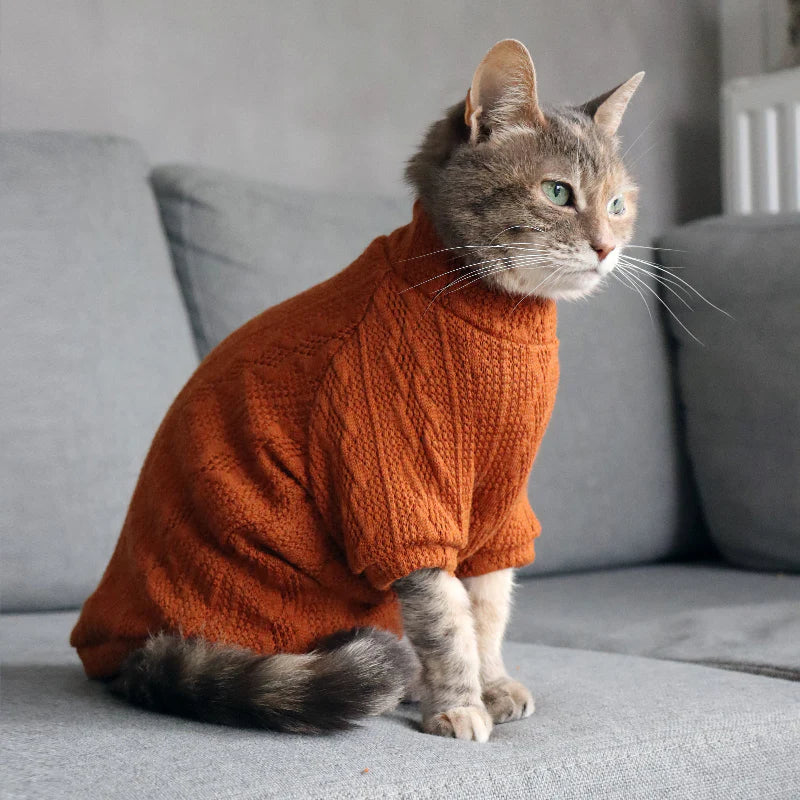 Medium Cat Sweater - Terracotta
